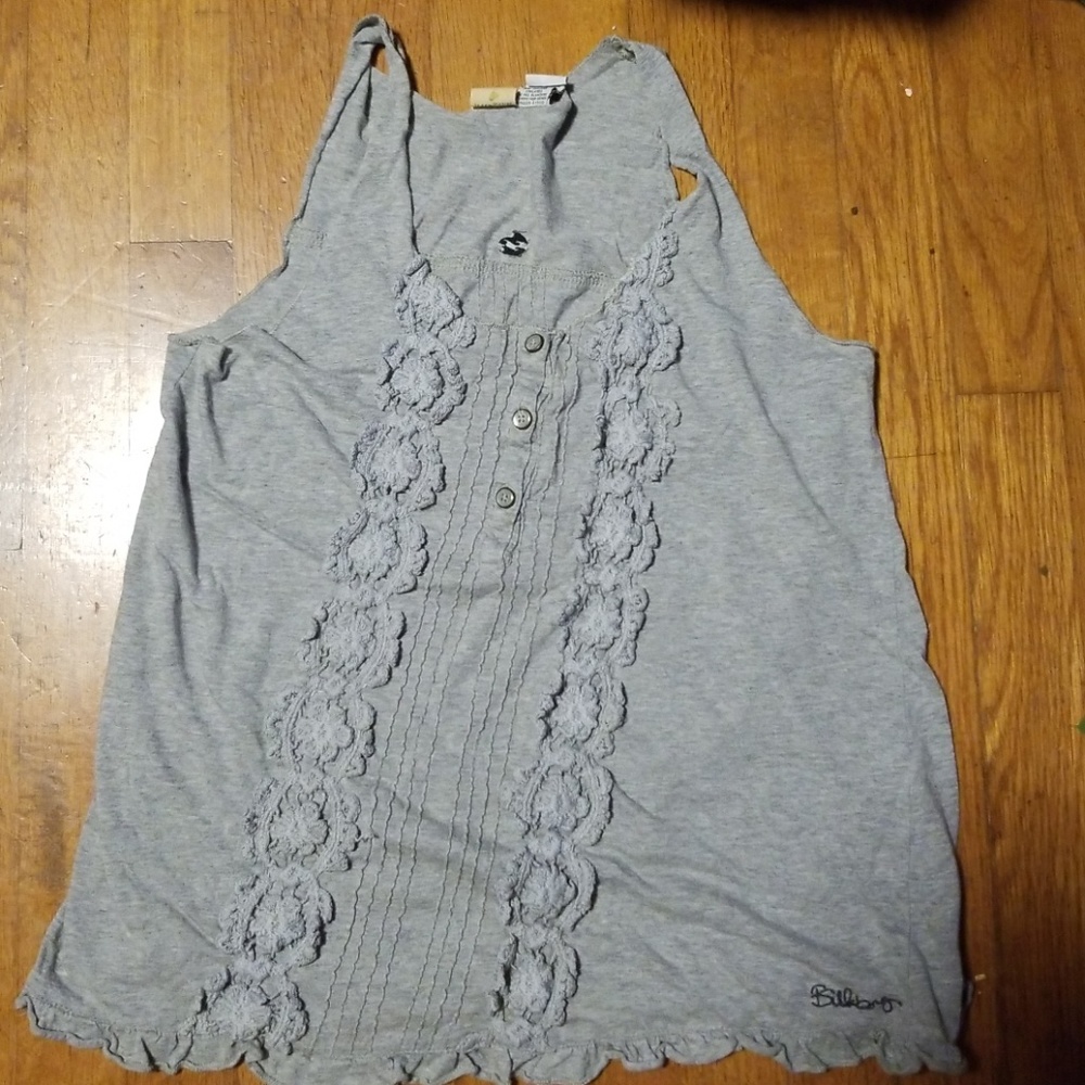 Gray top with ruffles